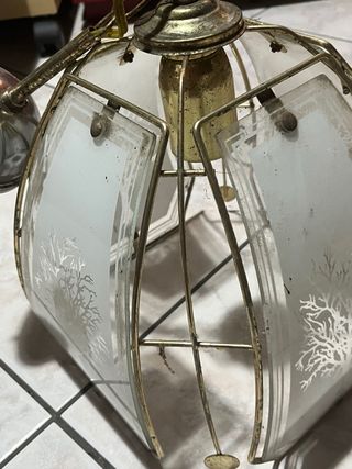 Lampadario vetro satinato ottone lampadario vetro satinato ottone