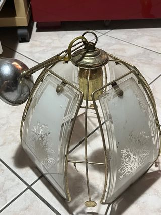 Lampadario vetro satinato ottone lampadario vetro satinato ottone