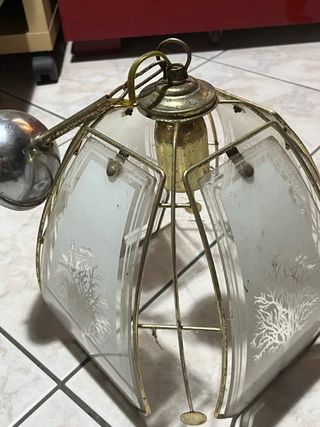 Lampadario vetro satinato ottone lampadario vetro satinato ottone