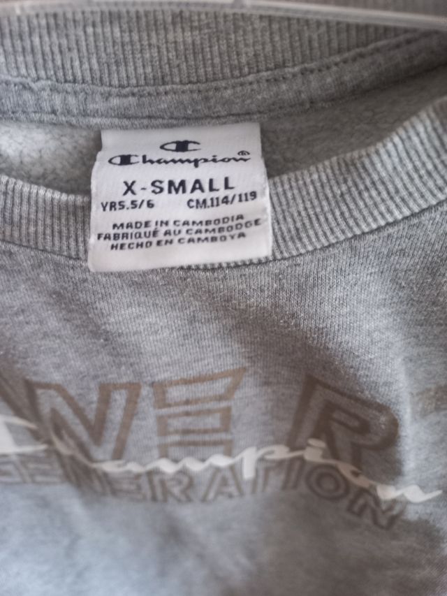 Sudadera Champion gris 5 y 6 años