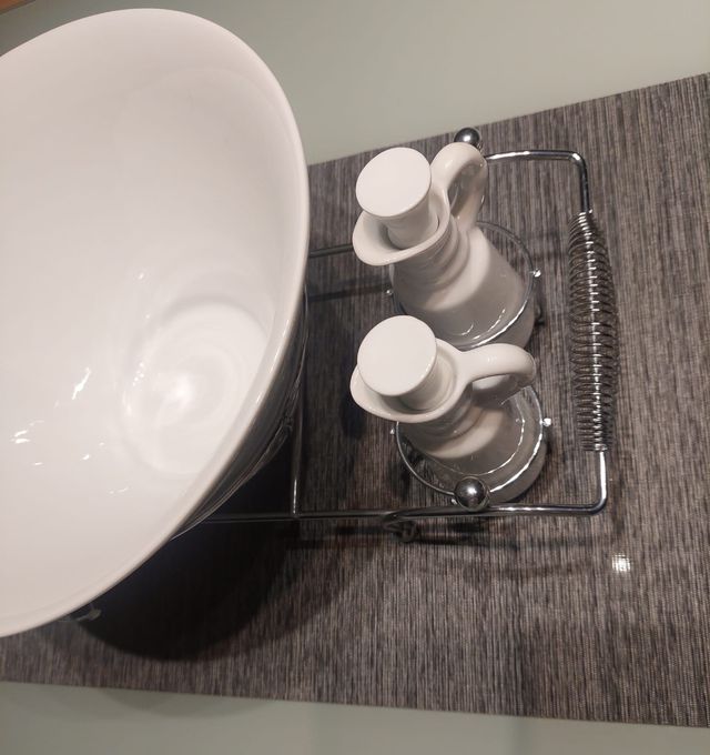 Ensaladera porcelana blanca + 2 recipientes