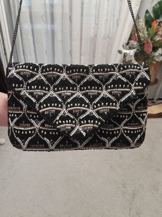 Bolso fiesta negro plata