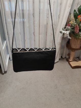 Bolso fiesta negro plata
