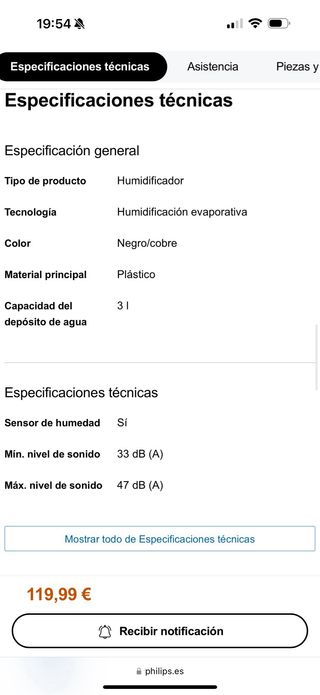 Humidificador Philips Serie 3000 HU3918/10