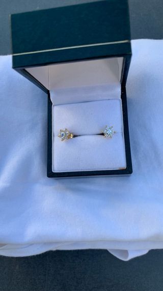 Anillo y Pendientes de oro 18 k para niña
