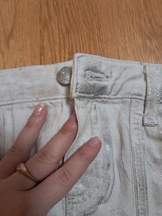 top de zara metalizado talla S