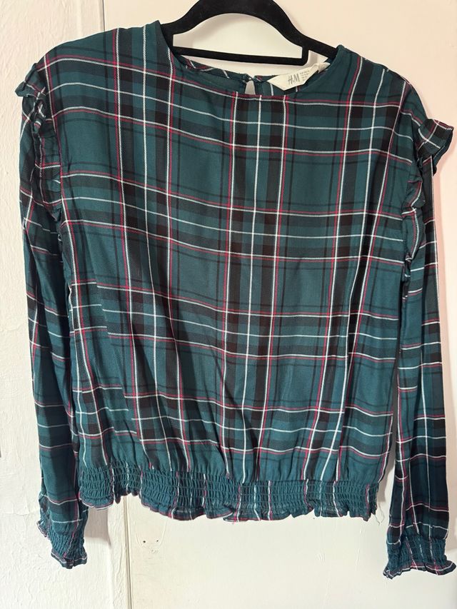 Blusa cuadros H&M verde