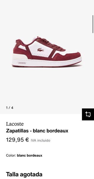 Zapatillas Lacoste Blanc Bordeaux