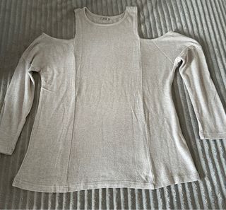 Jersey beige hombros descubiertos
