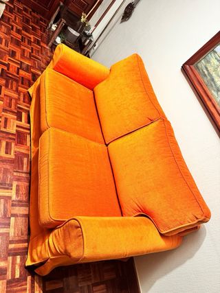 Sofá 2 plazas naranja perfecto estado! como nuevo!