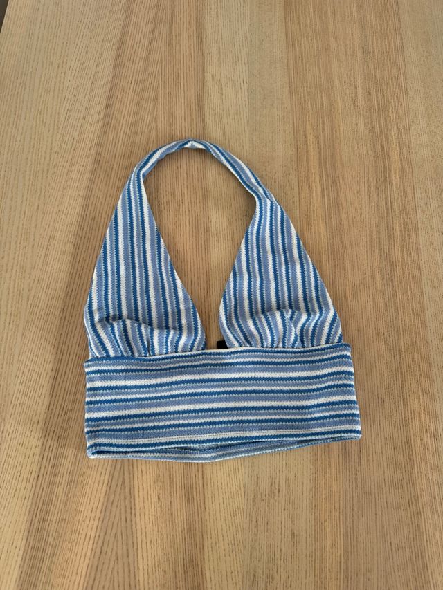 Top halter azul