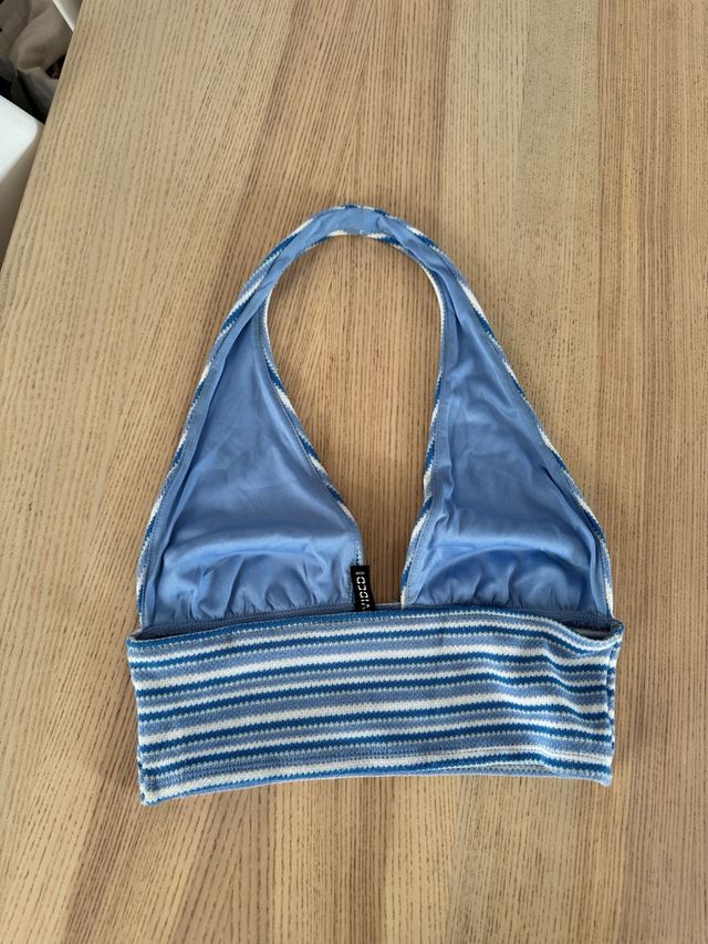 Top halter azul