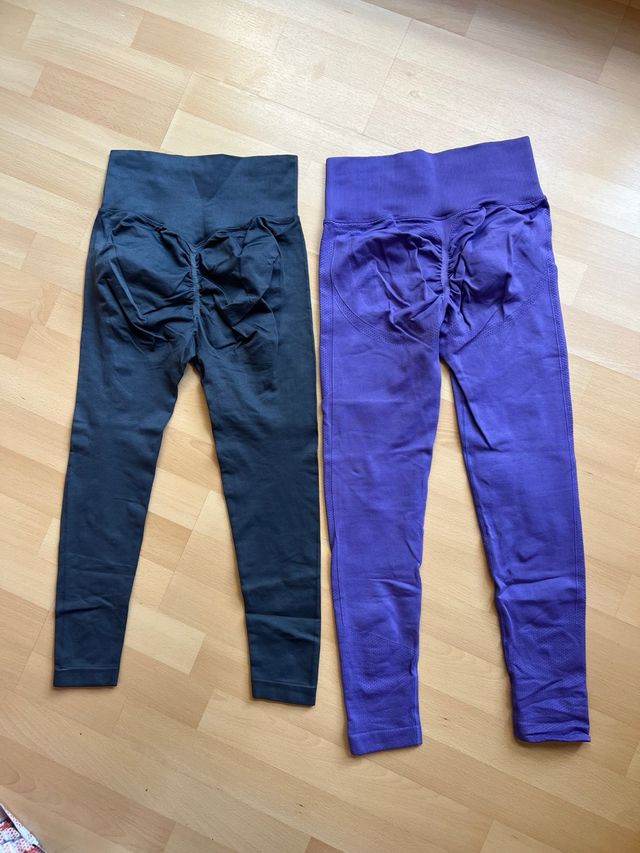 2 Leggins deportivos - Gris y Morado
