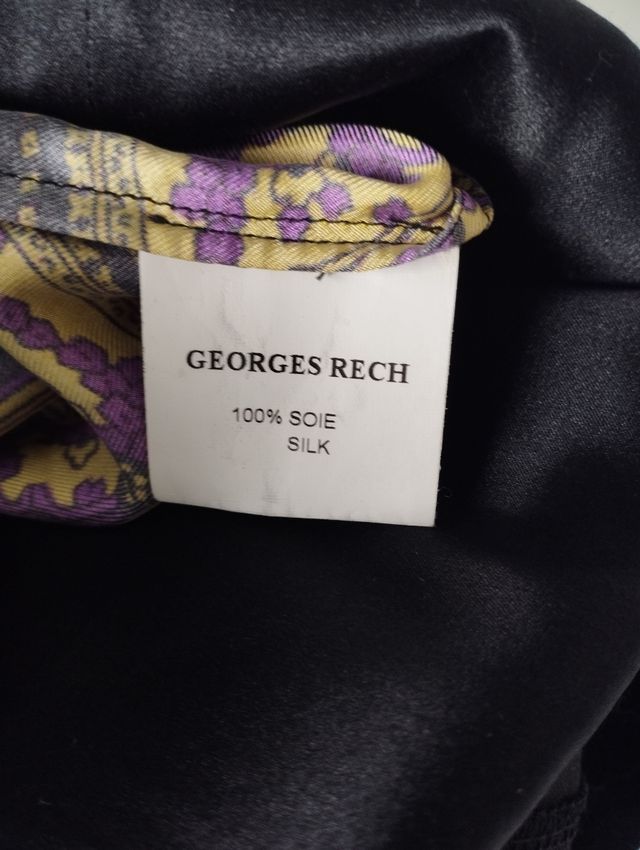 Vestido seda Georges Rech - Negro/Morado