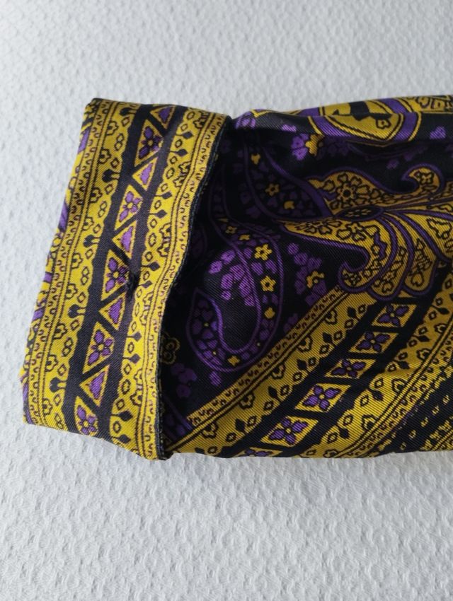 Vestido seda Georges Rech - Negro/Morado