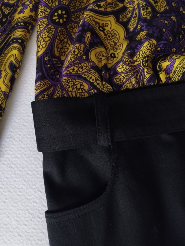 Vestido seda Georges Rech - Negro/Morado