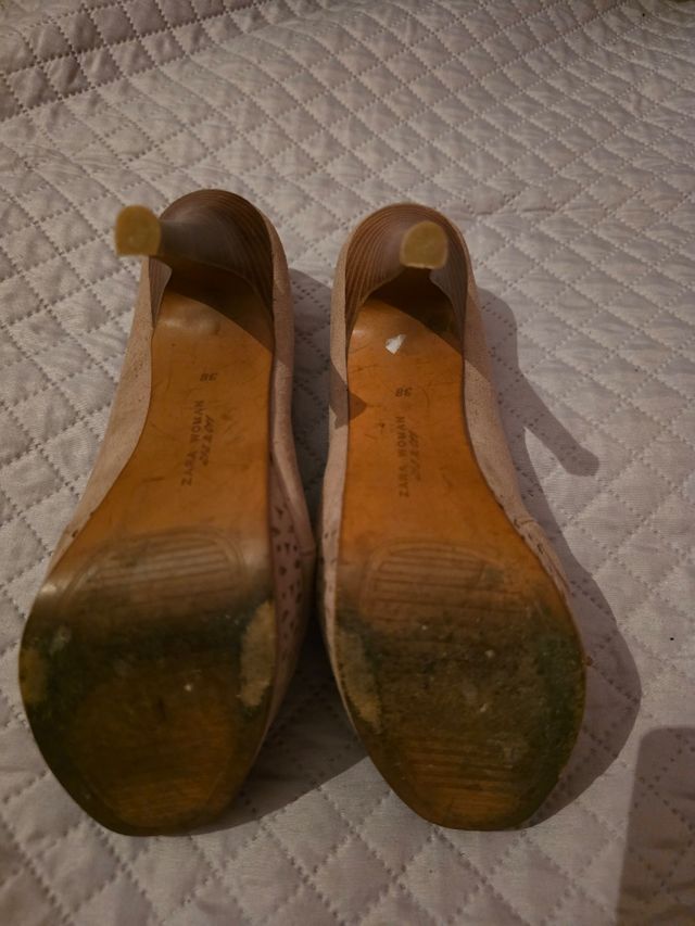 Zapatos Zara marrón tacón 38