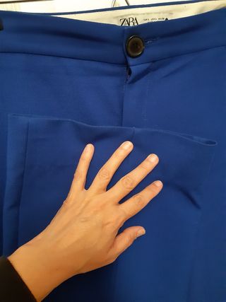 Pantalones rectos Zara - Azul - Talla L