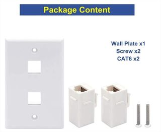Placa de Pared Ethernet de 2 Puertos Cat6