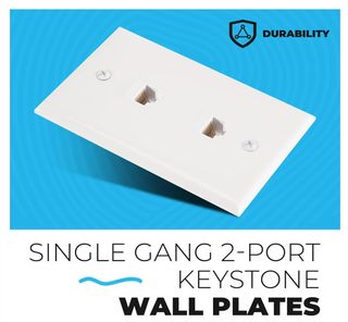 Placa de Pared Ethernet de 2 Puertos Cat6