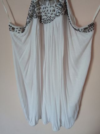 Top fiesta blanco plata