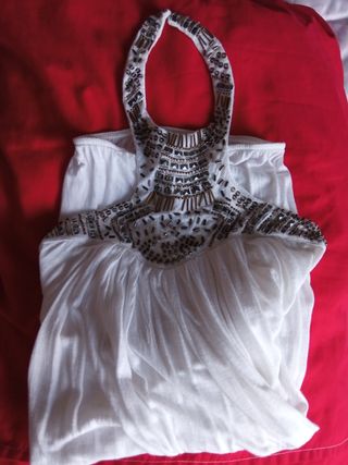 Top fiesta blanco plata