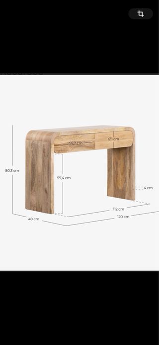Consola madera de mango maciza entrada aparador