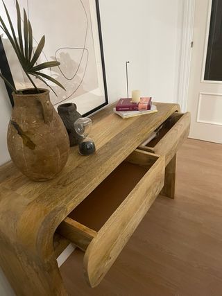 Consola madera de mango maciza entrada aparador