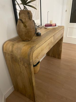 Consola madera de mango maciza entrada aparador