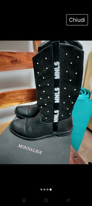 Stivali in pelle Monnalisa donna