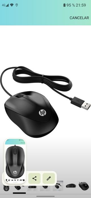Ratón cable HP USB 3 botones ,rueda