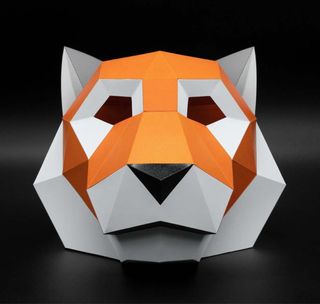 Máscara de Tigre 3D en papel