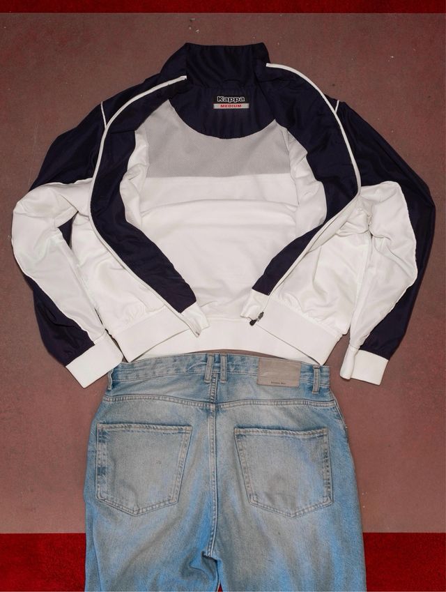 Chaqueta Kappa Blanco-Negro