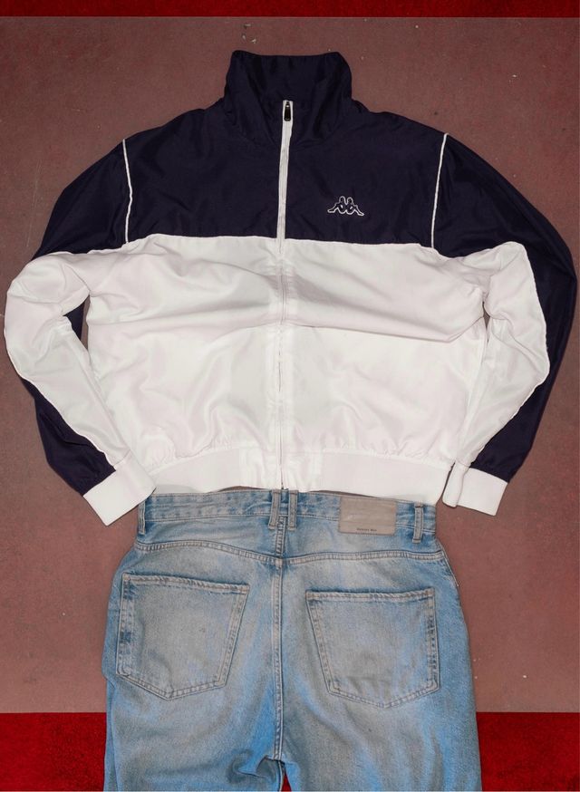 Chaqueta Kappa Blanco-Negro