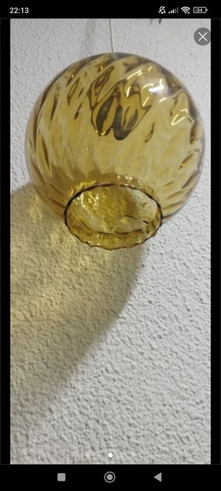 Lampara vintage vidrio amarillo