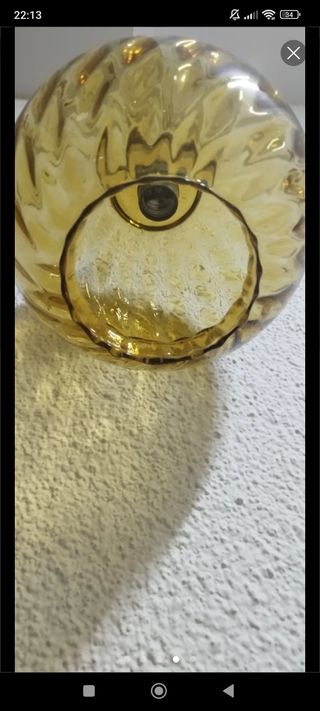 Lampara vintage vidrio amarillo