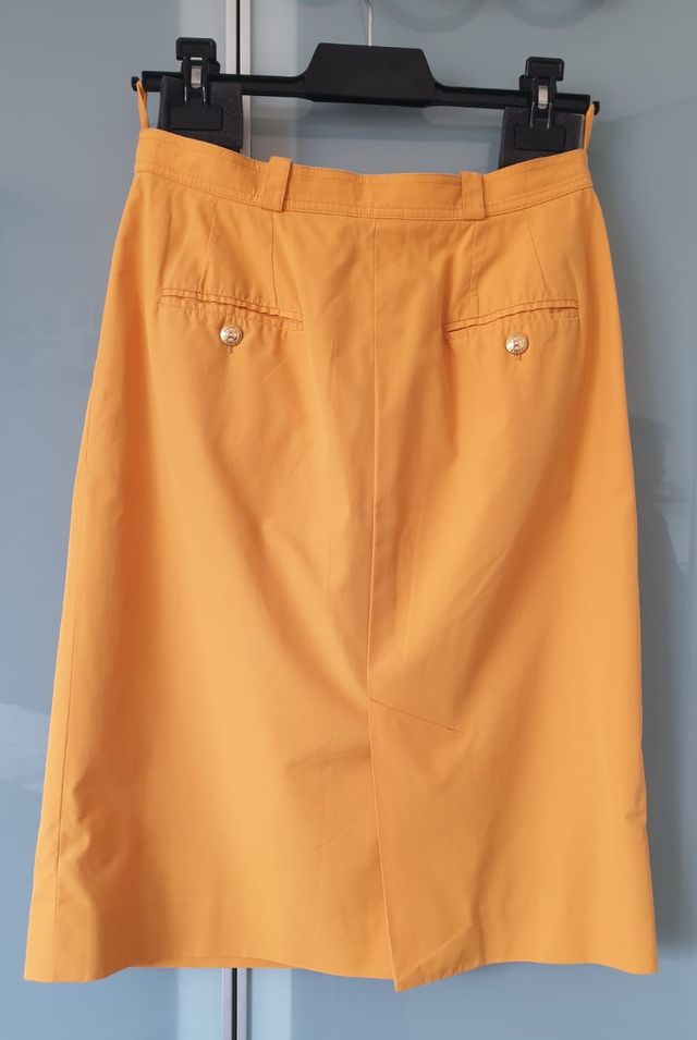 Céline Paris Gonna a Trapezio Svasata Coto Giall L