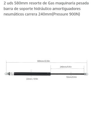 Resorte de gas maquinaria pesada 