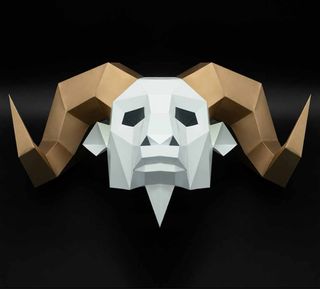 Máscara de Cabra 3D en papel
