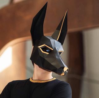 Máscara de Anubis 3D en papel