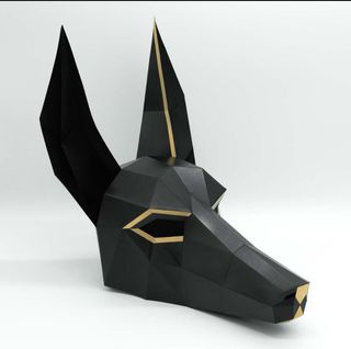 Máscara de Anubis 3D en papel