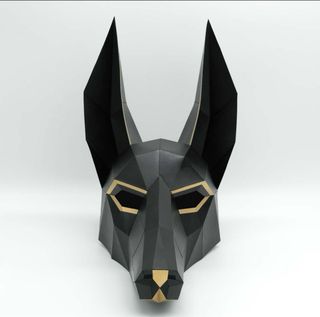 Máscara de Anubis 3D en papel