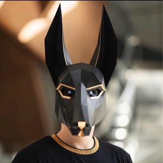 Máscara de Anubis 3D en papel