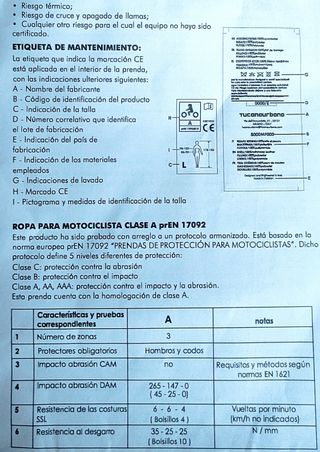 Chaqueta moto Tucano Urbano 2 piezas M
