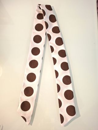 Bandana de lunares rosa y marrón,  80 x 5 cm