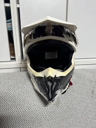 Casco motocross Nox - blanco y rojo