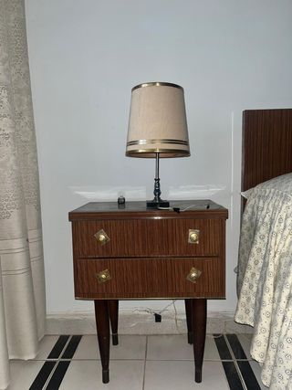 Mesita de noche de madera - años 50