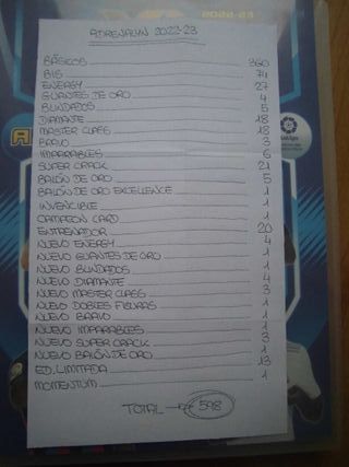 ÁLBUM ARCHIVADOR ADRENALYN 2022-23 + 598 CARTAS