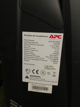 Aire acondicionado portátil APC ACPSC3000