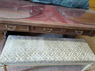 mesa escritorio antigua cuero burdeosestilo inglés